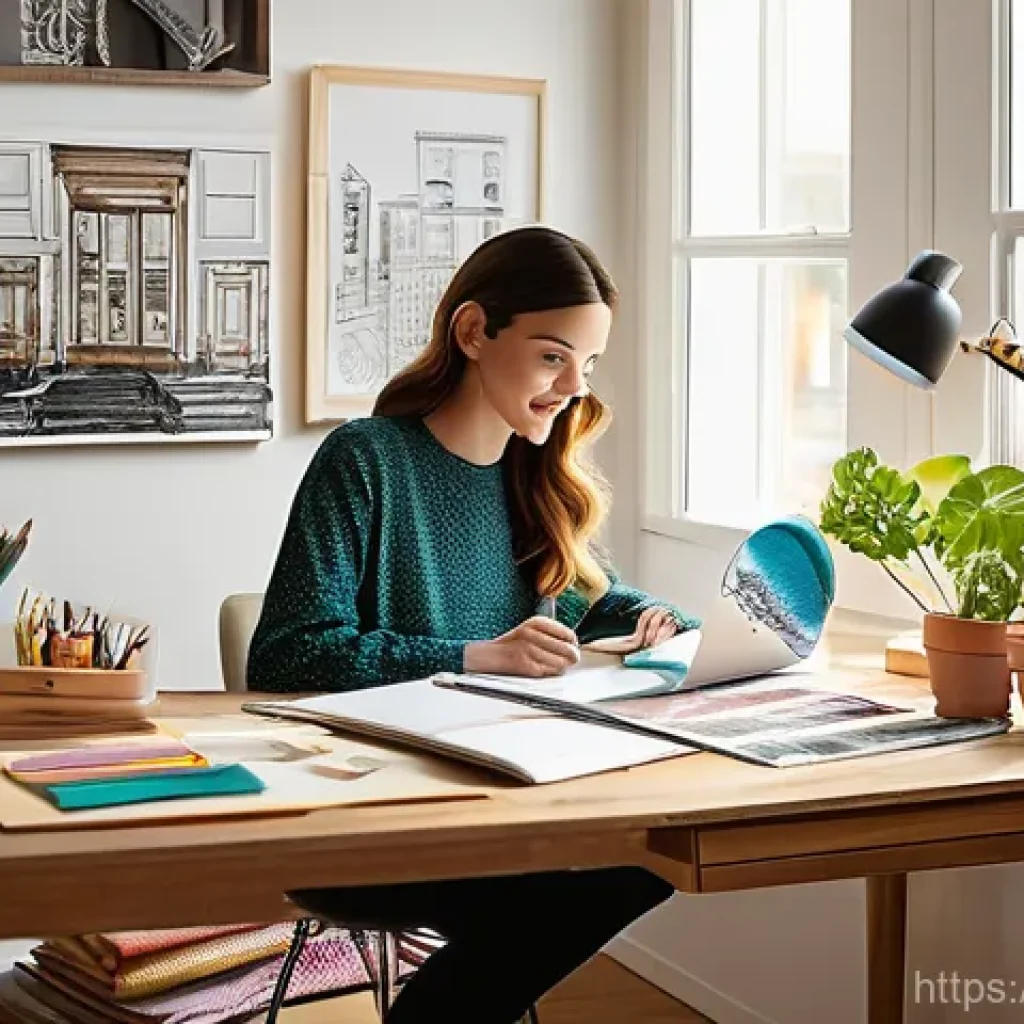 실내건축 이직 준비 시 포트폴리오 팁 - **Aspiration and Personal Vision in Interior Design:**
A young, enthusiastic female designer in ...