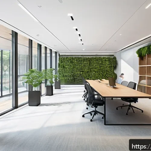 Home 32 실내건축과 건축 디자인의 차별점 - A futuristic smart building interior showcasing seamless integration of architecture and interior de...