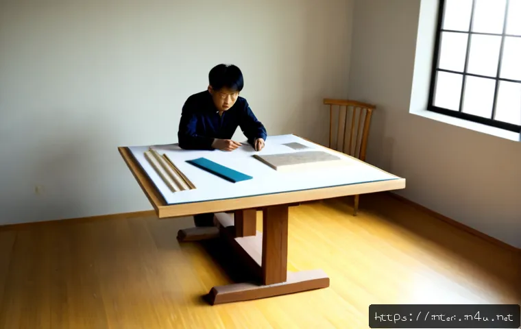 실내건축 이론에서 자주 묻는 질문 - Photorealistic interior architecture study scene, an open blank floor plan with simple unmarked room...